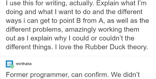 In software engineering, rubber duck debugging is a method of debugging code. Programmer Explains Why They Keep Rubber Ducks By Their Computers Bored Panda
