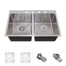 These pieces come in a variety of sizes and shapes to ensure a right fit. Mrdirect Stainless Steel 31 L X 20 W Double Basin Drop In Kitchen Sink With Additional Accessories Wayfair