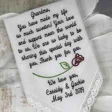 Check out our grandmother gifts selection for the very best in unique or custom, handmade pieces from our shops. Grandmother Handkerchief From The Bride Weddings Embroidered Customize Elegant Monogramming