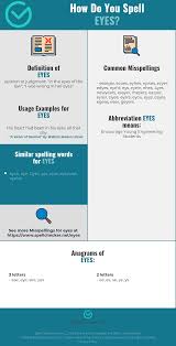 Correct Spelling For Eyes Infographic Spellchecker Net