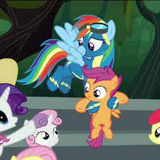 Rainbow Dash holding Scootaloo | My Little Pony: Friendship is Magic | Know  Your Meme