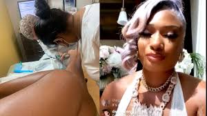 Megan jovon ruth pete born february 15 1995 known professionally as megan thee stallion pronounced megan the stallion is an american rapper singer and songwriter she released the ep tina snow in june 2018. Megan Thee Stallion Reveals Graphic Photos Of Her Feet After Shooting Incident Entertainment Tonight