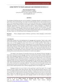 Pdf Using Poetry To Teach Language And Grammar In Isizulu L1