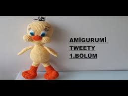 Amigurumi Tweety Yapilisi 1 Bolum Bas Govde Bacak Yapimi Youtube Tig Desenleri Tig Isleri Amigurumi