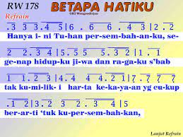 Not Angka Lagu Rohani Betapa Hatiku