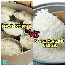 Nasi + gulai nangka + singkong + ayam bakar. Nasi Kukus Vs Nasi Masak Biasa Coach Berat Badan Ideal Facebook