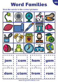 word families worksheets am words free pdf