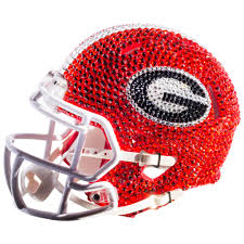 Comes in raw metal, or painted red, choose at checkout, tied with our black paracord, for a very nice look, comes with everything you. Georgia Bulldogs Swarovski Crystal Mini Football Helmet Walmart Com Walmart Com