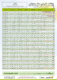 :::Noandish.com::: اوقات شرعی تهران در ماه رمضان ۱۴۰۴ + جدول ساعت اذان صبح، ظهر و مغرب