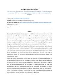 Cetaphil gentle skin cleanser free sample giveaways. Research Report On Supply Chain Analysis Of Kfc In Asia