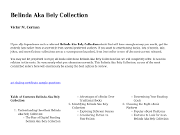 Belinda Aka Bely Collection - Victor M. Corman (book)  www.staff.ces.funai.edu.ng