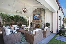 Enjoying a cup of coffee or a meal with the family outside is always better with the right when the elements aren't as kind, keep extra furniture covers and patio storage on hand. Navy Blue Patio Furniture Design Ideas