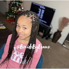 Hair is a reflection of a girl's identity and her personality. Kids Knotless Braids Little Girl Braids Little Girl Box Braids Braids Hairstyles Pictures