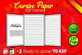 Maybe you would like to learn more about one of these? Cursive Practice Paper Kdp Interior Graphic By Kdp Script Creative Fabrica