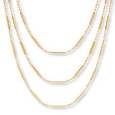 3 Strand Necklace 10k Yellow Gold 17 Length Jared Layered Necklaces Gold Necklace