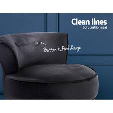 Check spelling or type a new query. Artiss Velvet Vanity Stool Backrest Stools Dressing Table Chair Makeup Bedroom Black Furniture Dining Nextfurniture