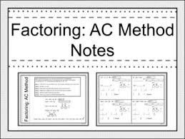 Factoring Ac Method Notes Student Learning Method School Help