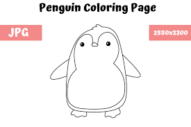 Find the two identical images. Penguin Coloring Book Page For Kids Graphic By Mybeautifulfiles Creative Fabrica