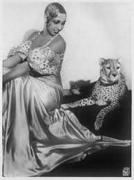 Sitting With Her Pet Cheetah Chiquita Early 1930s Vintage Black Glamour Josephine Baker French Women