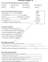 Are you as smart as your 2nd grader? Cbse Class 1 Computer Science Uses Of A Computer Worksheet Set B Practice Worksheet For Computers