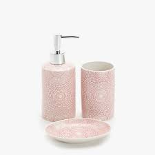 Embossed Pink Bathroom Set Zara Homes Accessori Da Bagno Set Da Bagno Bagno