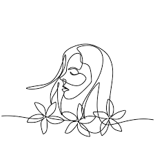 Also reasons why i probably decided to draw skeppy block head. Abstract Vector Face With Flowers Line Drawing Flower Bouquet In Woman Head Single Line Art Flowers Icon With Nature Cosmetics Concept Vector Line Illustration Minimalist Style 1919273 Vector Art At Vecteezy