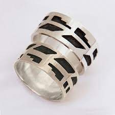 Hopi Style Silver Overlay Wedding Rings War Eagle Spirit Silver Wedding Bands Wedding Rings Silver Wedding Rings