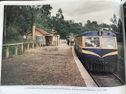 Launching Place Between Lilydale And Warburton Looking Towards Melbourne Circa 1960 Victoria Australia Melbourne Train