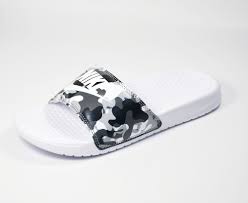 Black And White Nike Slides Womens Nike Benassi Jdi Womens Slide Sandals Sz 8 9 10 Nwob Camouflage White Grey Black Jordan Shoes For Women Black Nikes Women Shoes