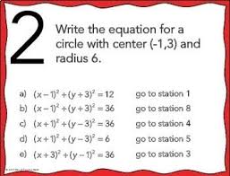 Equations Of Circles Stations Maze Activity In 2020 Equations Student Encouragement Station