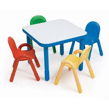 Angeles 30 Square Activity Table Side Finish Royal Blue Height 24 H High Table And Chairs Activity Table Preschool Tables