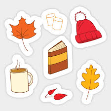Autumn Vibes Book Sticker Teepublic