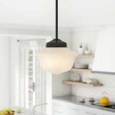 Panacea 1 Light Single Schoolhouse Pendant Schoolhouse Pendant Schoolhouse Pendant Lights Glass Pendant Light
