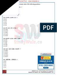 We have given 100 questions as pdf. 3500 Simplification And Approximation Questions Answers Free Pdf Studywale Co Pdf