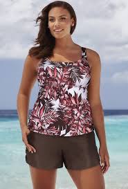 Beach Belle Bromeliad Flared Cargo Shortini Plus Swimwear Swimsuits Outfits Swimsuit Fashion