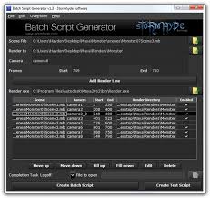 Batch Script Generator 1 3 0 Rendering Maya Scenes Directly From The Command Line Enables You To Shut Down Maya For Maximum Hardware Performance Manage Multi