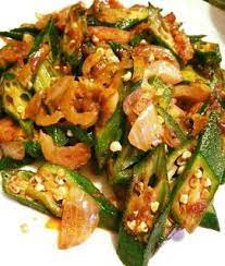 Stir Fry Lady Fingers And Onions With Sambal Belachan By Tay Ai Whey Lady Finger Vegetable Stir Fry Okra Recipes