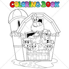 Customize your barn coloring pages by changing the font and text. Coloring Book With Barn And Animals Gl Stock Images