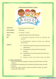 Nah itulah tadi penjelasan tentang ciri ciri segi. Lkpd It Segi Banyak Beraturan Dan Tidak Beraturan Worksheet