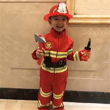 Costumes D Halloween Uniforme De Pompier Pour Enfants Vetements De Spectacle De Pompiers Pour Adolescents Festival De Carnaval Et Ecoles Aliexpress