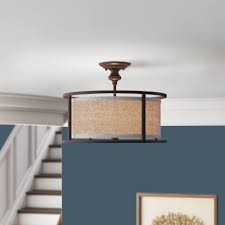 Doland 3 Light 17 Shaded Drum Semi Flush Mount Reviews Birch Lane