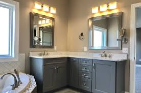 But this l shape design by remodeling max llc of houston tx fits the room beautifully. Bathroom Small Area Vanities Cabinets Seacoast Stone Serving Nh And Ma