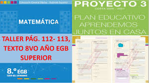 Libro de ejercicios mate 8 grado. Taller Del Texto De Matematica De 8vo Ano De Egb Paginas 112 113 Ecuaciones De Primer Grado Youtube