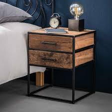 Finebuy nachttisch massivholz nachtkommode h 60 cm x b 50 cm mit schublade und tür nachtschrank für boxspringbett. Nachttisch Beistelltisch River Ii Holz Metall Nachtschrankchen Nachtkonsole Maison Esto Ihr Grosser Mobel Online Shop