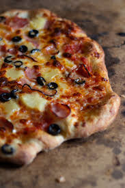 Ham Pineapple And Black Olive Pizza Beyond Pepperoni Pizza Toppings Recipe Olive Pizza Ham And Pineapple Pizza Pineapple Pizza