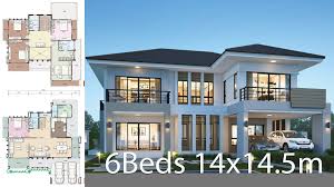 House Design Plan 14x14 5m With 6 Bedrooms Home Design With Plan Bungalow House Design Home Design Plans House Layout Plans