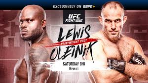 Former ufc interim lightweight champion dustin poirier talks with joe rogan after his win over conor mcgregor in the ufc 264 main event on saturday night in las vegas. Ufc Fight Night On Espn Lewis Vs Oleinik August 8 Exclusively On Espn Espn Press Room U S