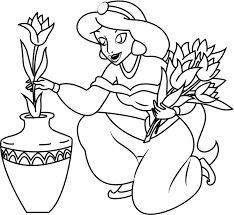 For boys and girls, kids and adults, teenagers and toddlers, preschoolers and older kids at school. Jasmine With Flowers Coloring Page Free Printable Coloring Pages For Kids