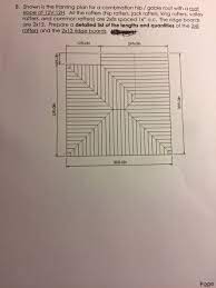 Here, roofs are constructed with an angle of 90 degrees Shown Is The Framing Plan For A Combination Hip Gable Chegg Com