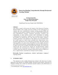 If you haven't, let us tell you that reciprocals are the most interesting part of mathematics. Pdf Improving Reading Comprehension Through The Reciprocal Teaching Method Tengku Maya Silviyanti Academia Edu